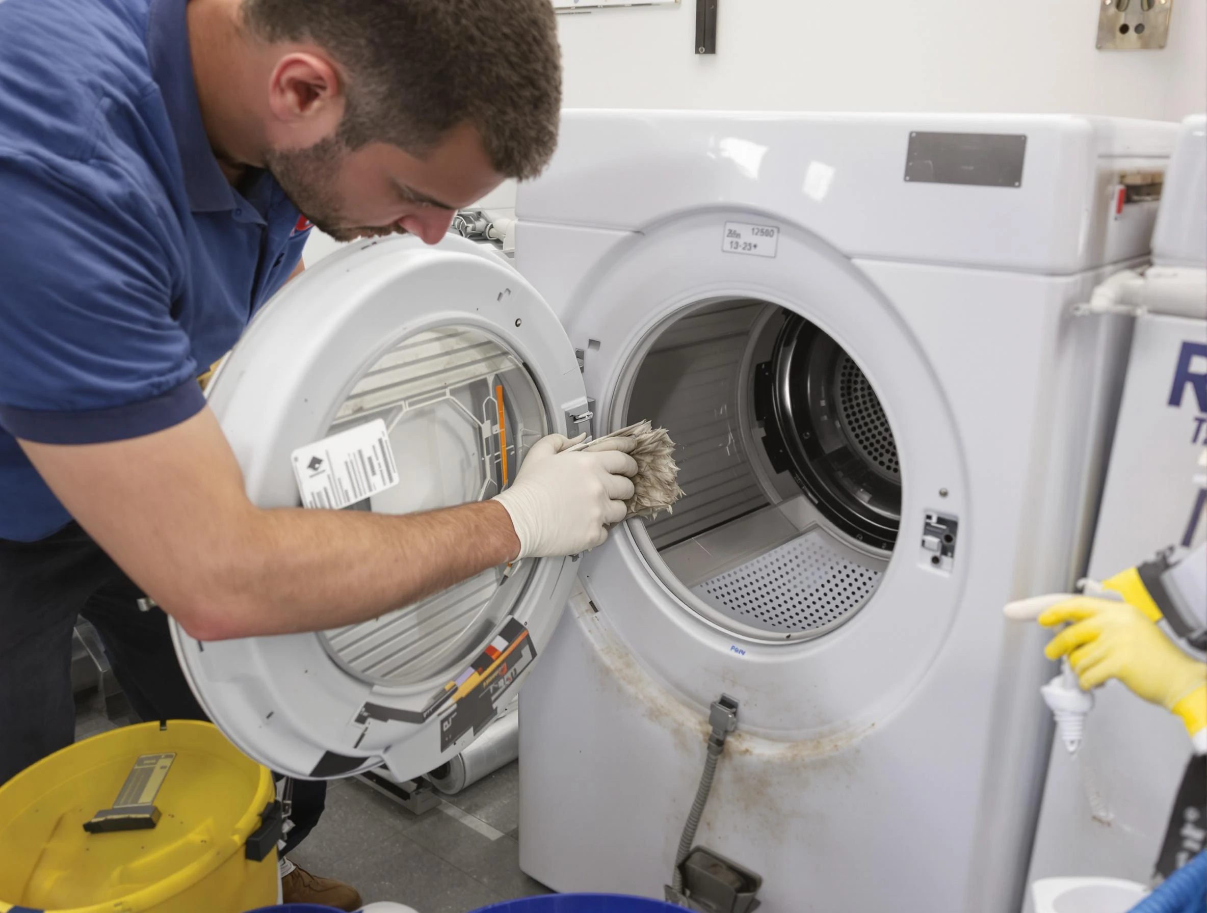 Harrisville Dryer Vent Cleaning specialist performing detailed lint trap cleaning service in Harrisville